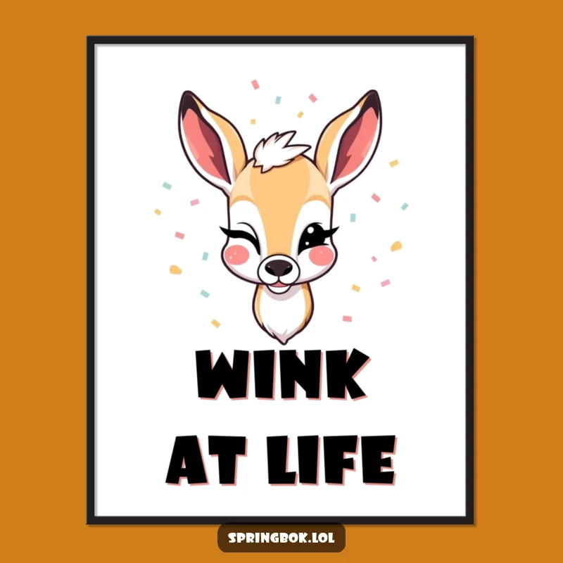 Funny Winking Springbok Poster: Bring Festive Cheer to Your Walls