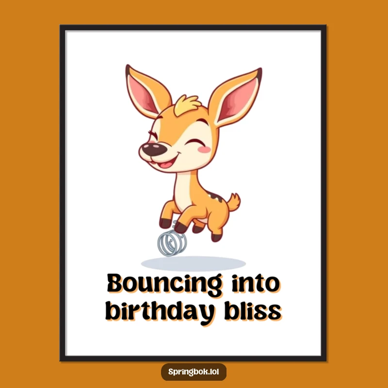Free Printable Springbok Wall Art: Funny Bouncing Grin Downloadable Decor Gift