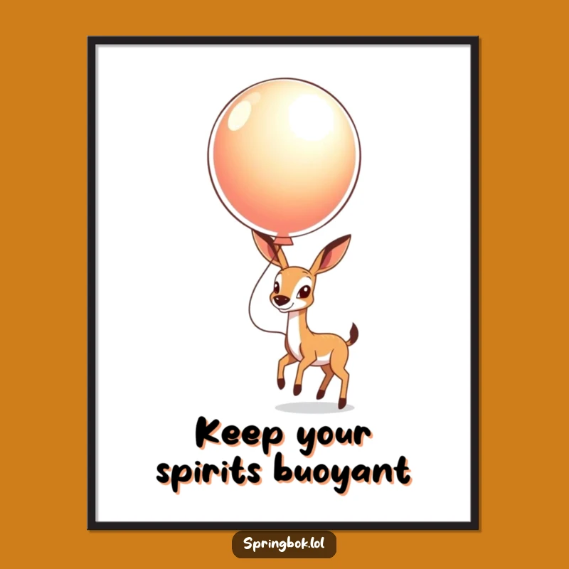 Free Printable Wall Art: Joyful Springbok Balloon Art for a Hilarious Downloadable Gift!