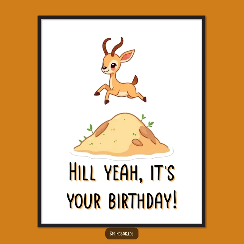 Free Printable Antelope Wall Art: Funny Joyful Leap Downloadable Decor Gift