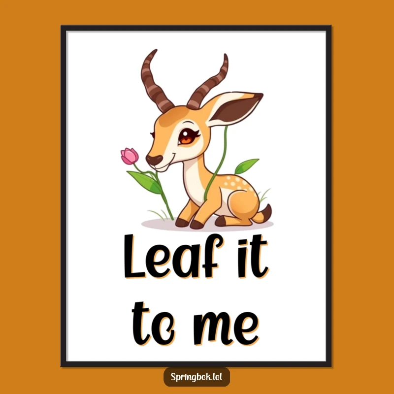 Funny Springbok Reach Free Printable Wall Art: Hilarious Animal Downloadable Decor