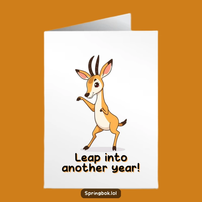 Funny Free Printable Birthday Card: Hilarious Springbok Dance Downloadable Gift
