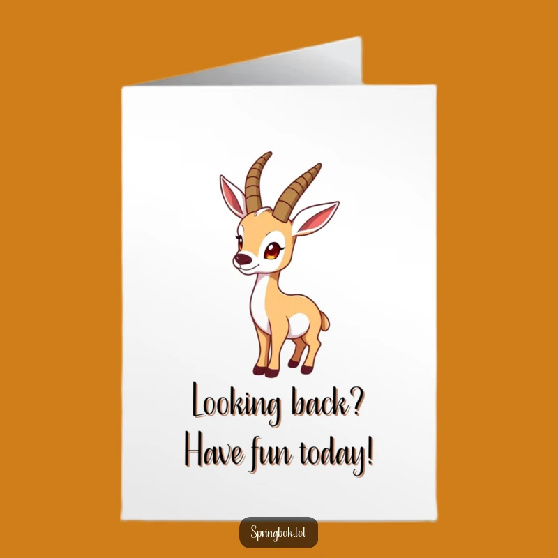 Free Printable Funny Birthday Card: Springbok Pose for a Memorable Birthday!