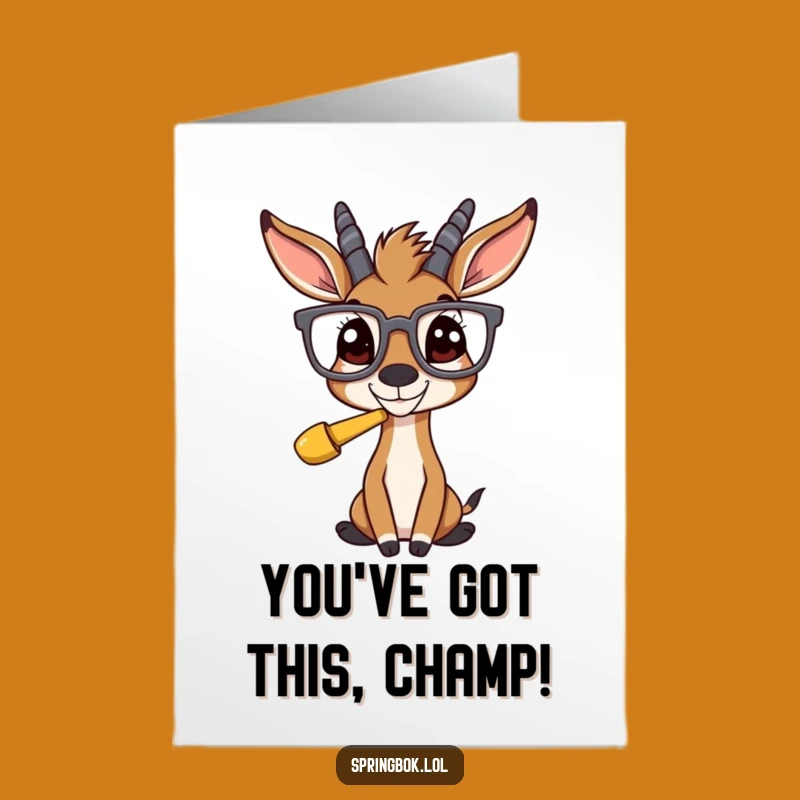 Free Printable Congrats Card: Hilarious Springbok Glasses - Whimsical Downloadable Greeting