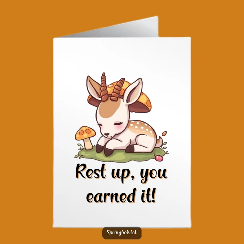 Free Printable Congrats Card: Relaxed Antelope Cozy Celebration