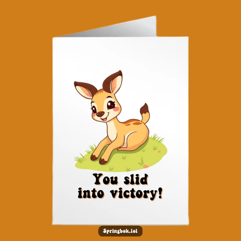 Free Printable Springbok Congrats Card: Hill Slide for a Funny Downloadable Gift
