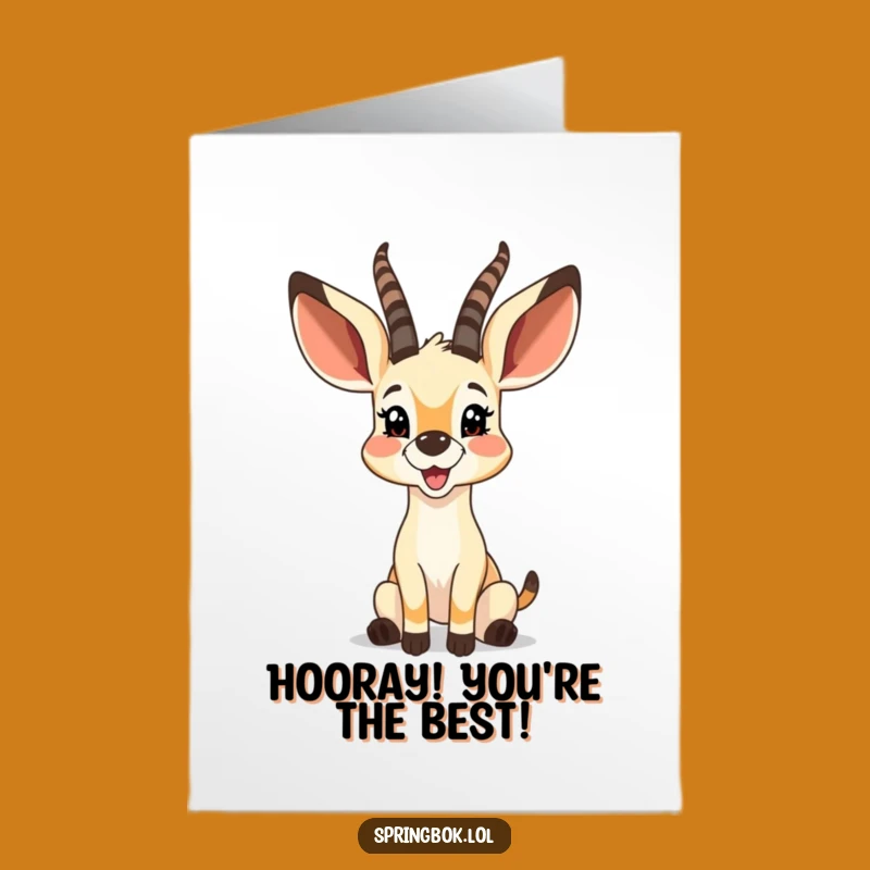 Free Printable Congrats Card: Glee Springbok Big Ears Funny Downloadable Gift
