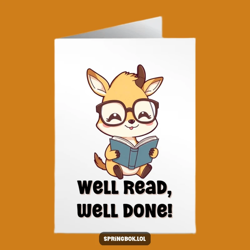 Free Printable Congrats Card: Bookish Springbok Success