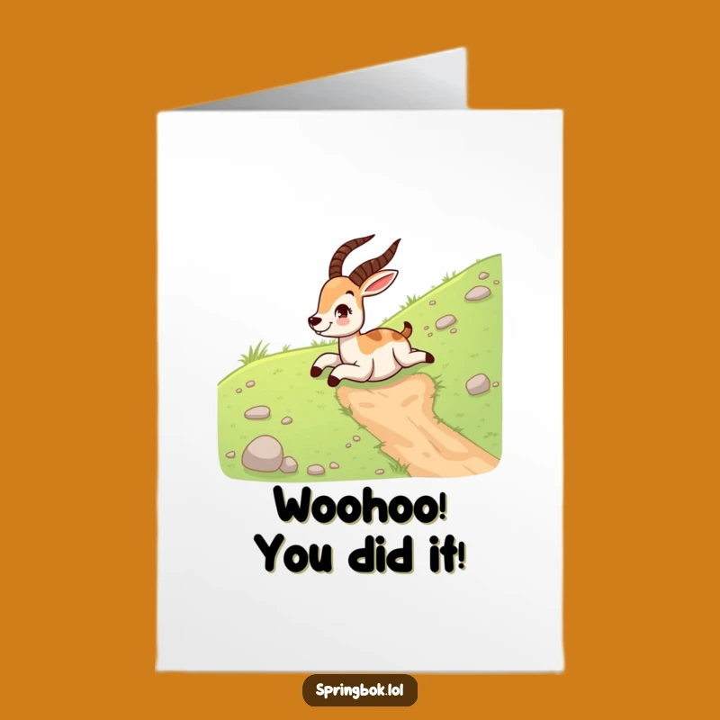 Free Printable Congrats Card: Springbok Hill Slide, Funny Downloadable Achievement Gift