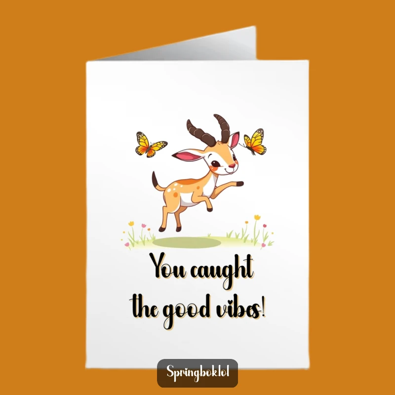 Free Printable Congrats Card: Springbok Butterfly Chase - Playful Downloadable Celebration
