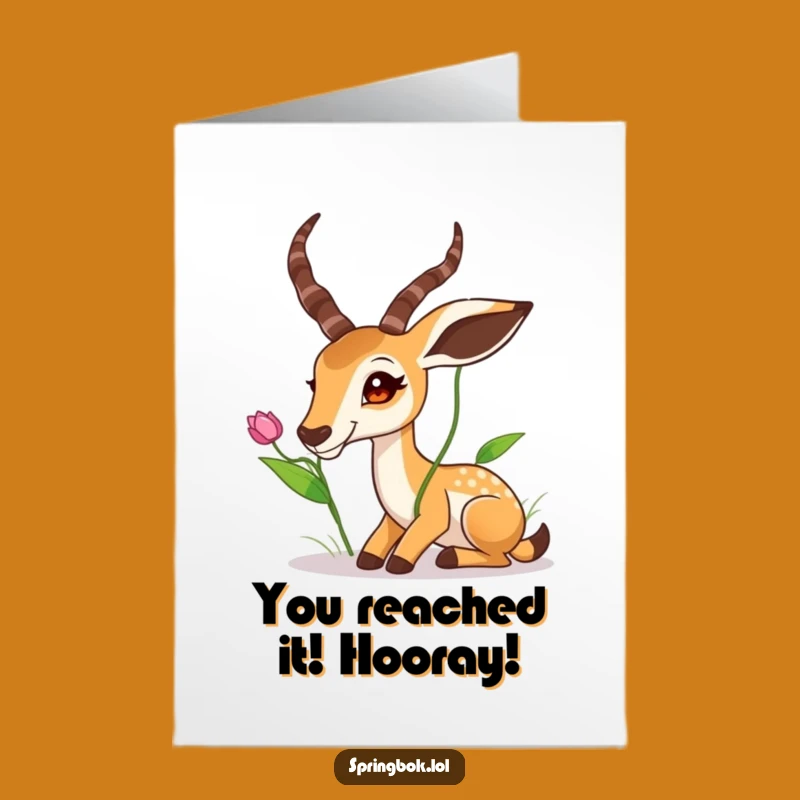 Springbok Success Free Printable Congratulations Card: Funny Animal Downloadable Gift