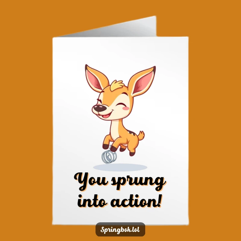 Free Printable Springbok Congrats Card: Funny Bouncing Joy Downloadable Gift