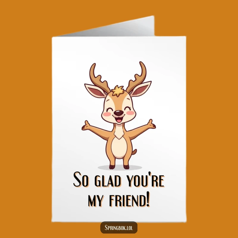 Free Printable Antelope Thank You Card: Joyful Silly Pose for Gratitude