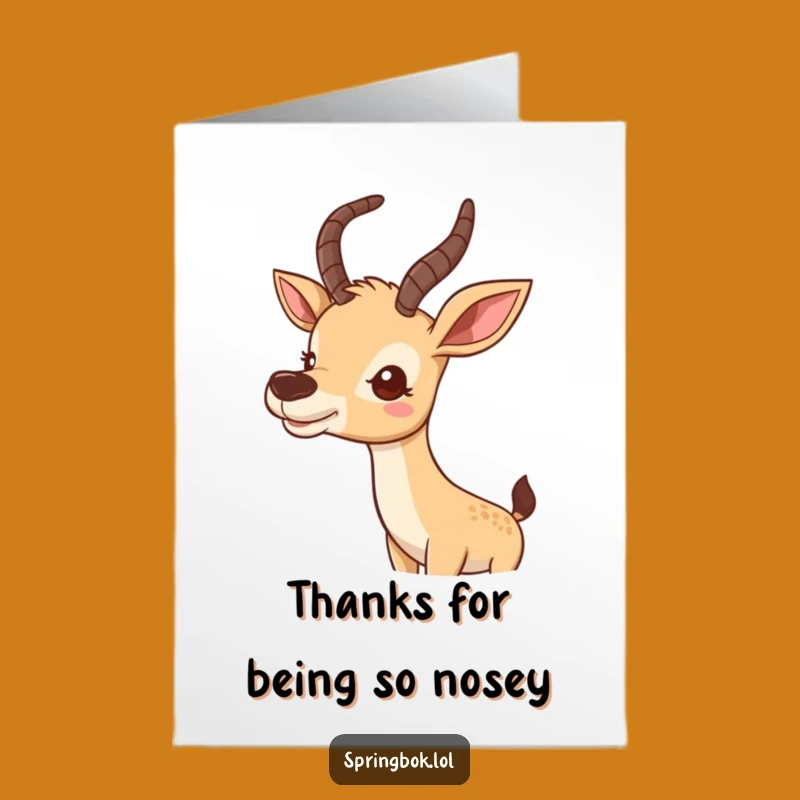 Free Printable Thank You Card: Curious Antelope Cute Thanks