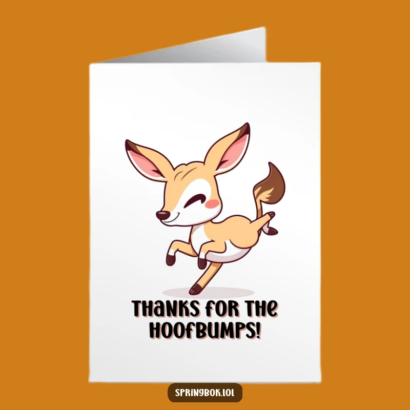 Free Printable Thank You Card: Springbok Cartwheel - Funny Downloadable Gratitude