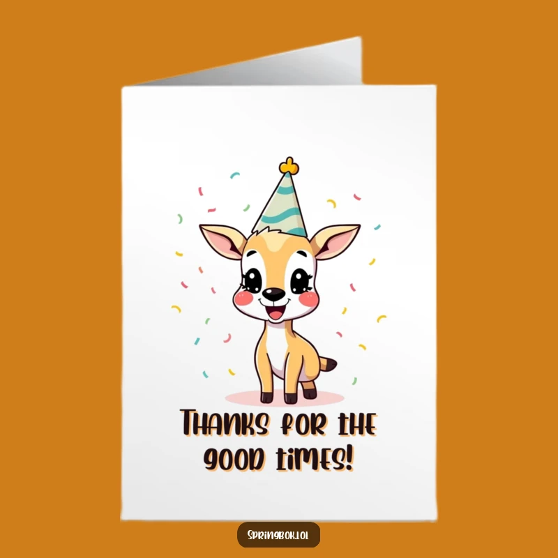 Free Printable Thank You Card: Springbok Gratitude, Funny Downloadable Gift