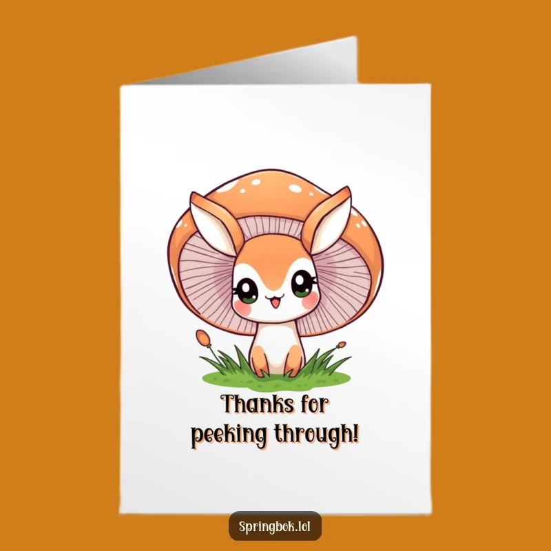 Free Printable Thank You Card: Springbok Mushroom Curiosity Downloadable