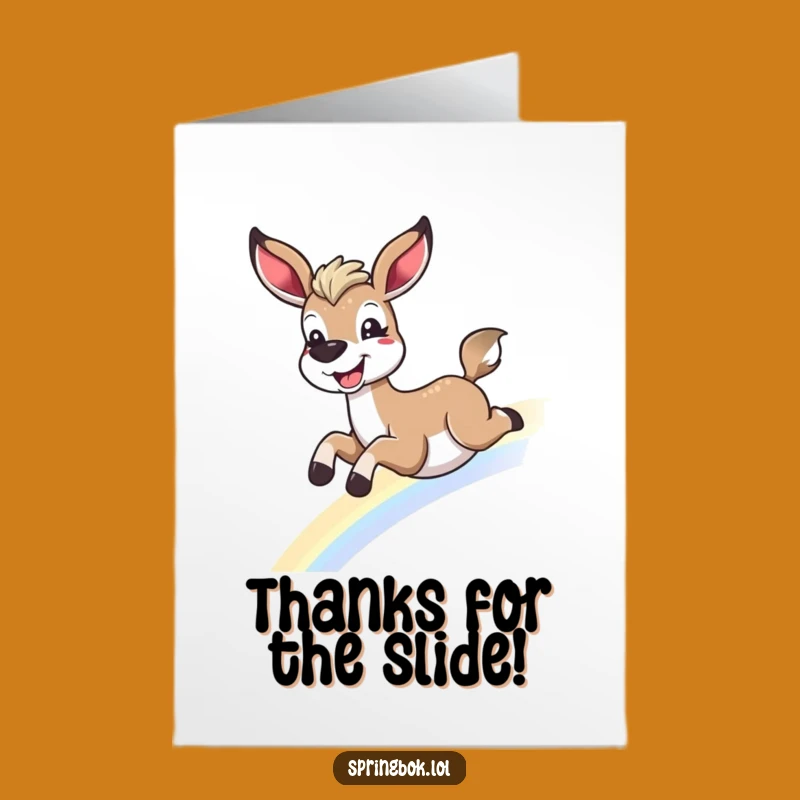 Free Printable Thank You Card: Springbok Rainbow Joy Funny Downloadable