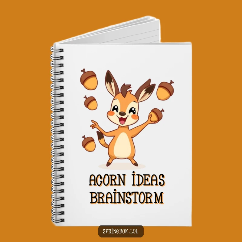Funny Springbok Juggling Acorns Notebook: Jot Down Ideas with a Smile