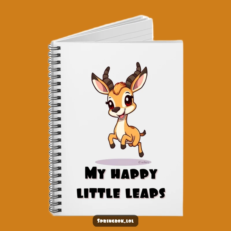 Funny Springbok Hopping Grin Notebook - Journal for Happy Thoughts