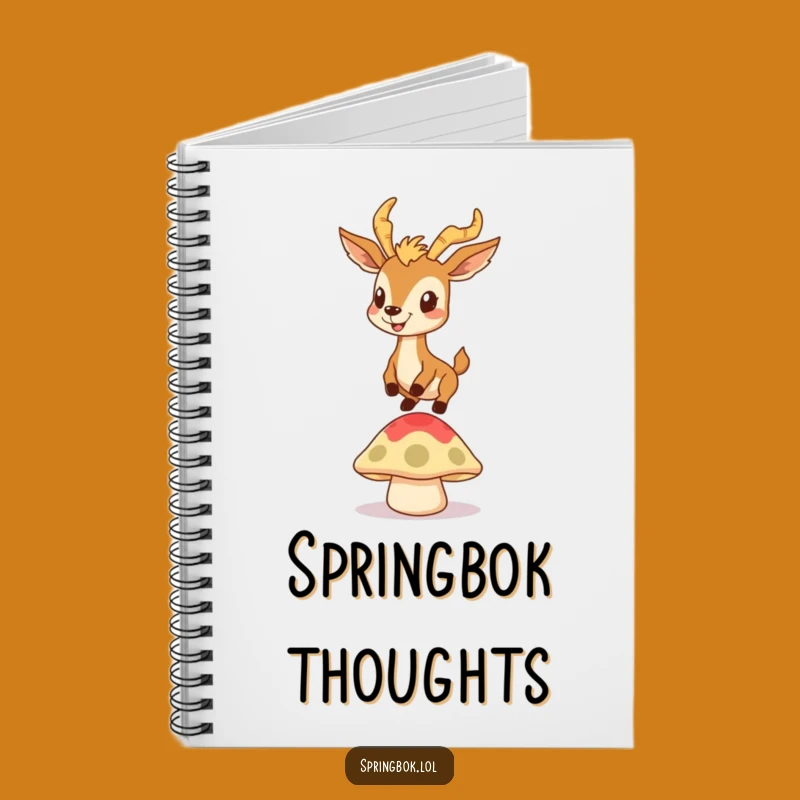 Funny Springbok Mushroom Notebook: Jot Down Bouncy Ideas Gift!