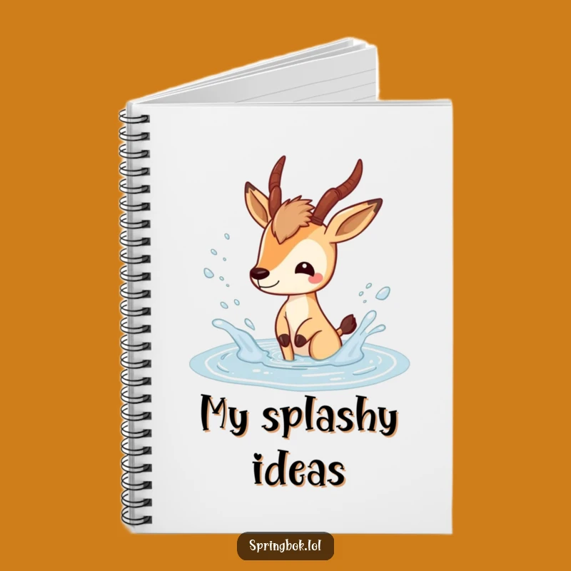 Funny Springbok Playful Notebook: Puddle Splash Journal