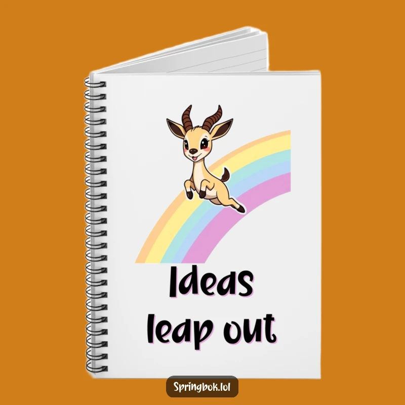 Funny Springbok Rainbow Notebook: Joyful Leap Journal, Excellent Funny Gift