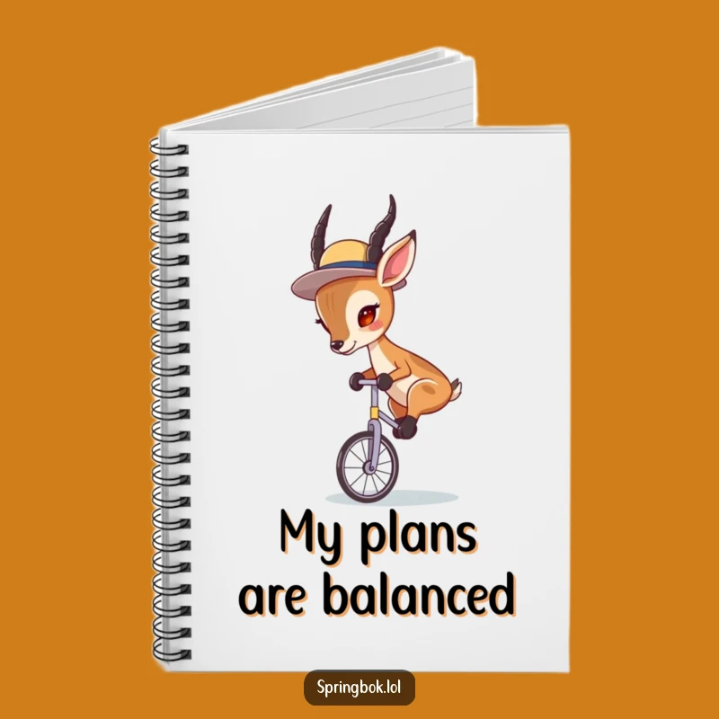 Funny Springbok Unicycle Notebook: Jot Down Your Focused Thoughts