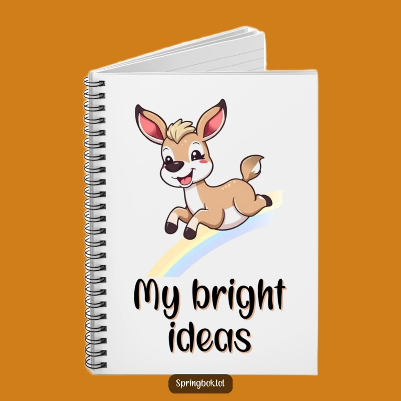 Funny Springbok Rainbow Notebook - Jot Down Dreams with a Grin