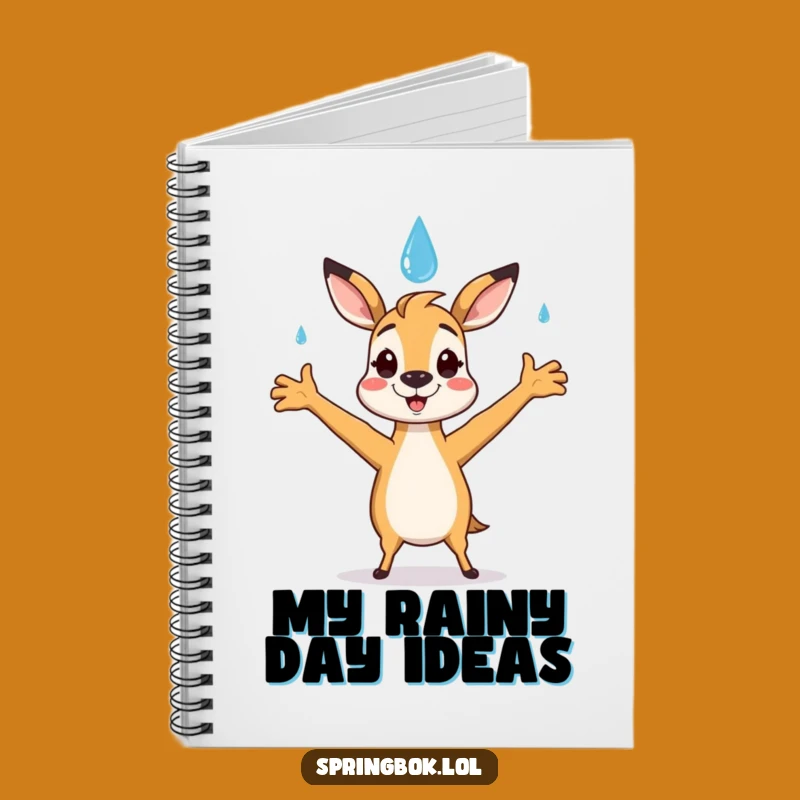 Funny Springbok Raindrop Notebook: Happy Catch Journal
