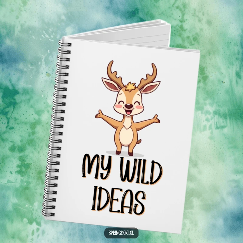 Funny Antelope Notebook: A joyful antelope strikes a comically silly pose with arms outstretched, inspiring fun thoughts on every page.