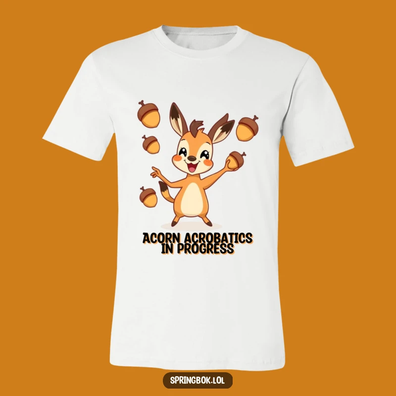 Funny Springbok Juggling Acorns T-Shirt: Express Your Playful Spirit with Humor