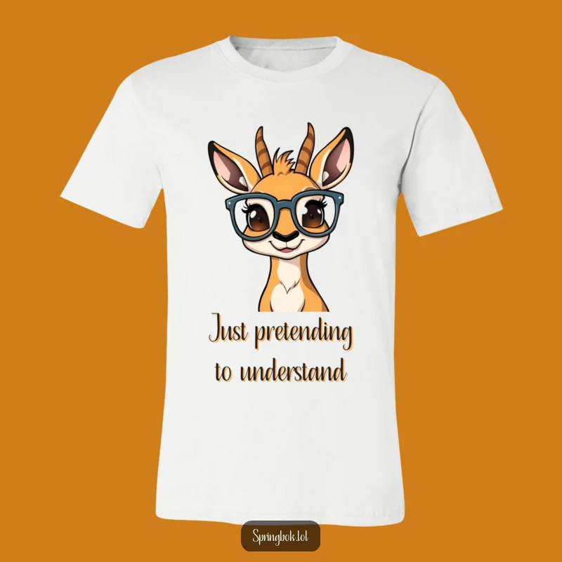 Funny Bewildered Springbok T-Shirt: Hilarious Animal Tee for a Good Laugh