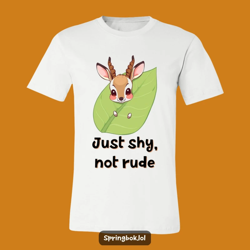 Funny Blushing Antelope T-Shirt: Cute Peek-a-Boo Wild Animal Tee, Ideal Funny Gift!