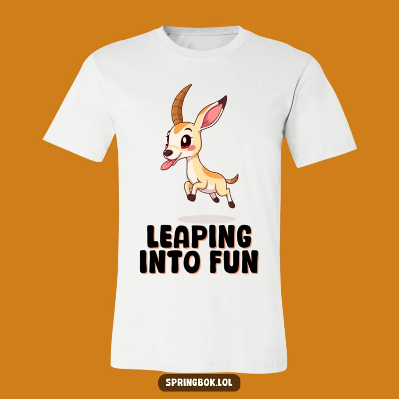 Funny Springbok Tongue Out T-Shirt: Express Joy with Every Jump