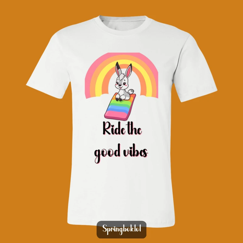 Funny Springbok Rainbow Slide T-Shirt: Vibrant Fun & Animal Humor Gift!