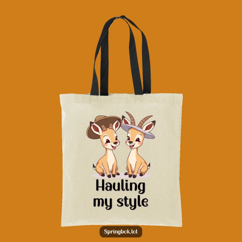 Funny Giggling Springbok Tote Bag: Carry Your Chuckles in Style