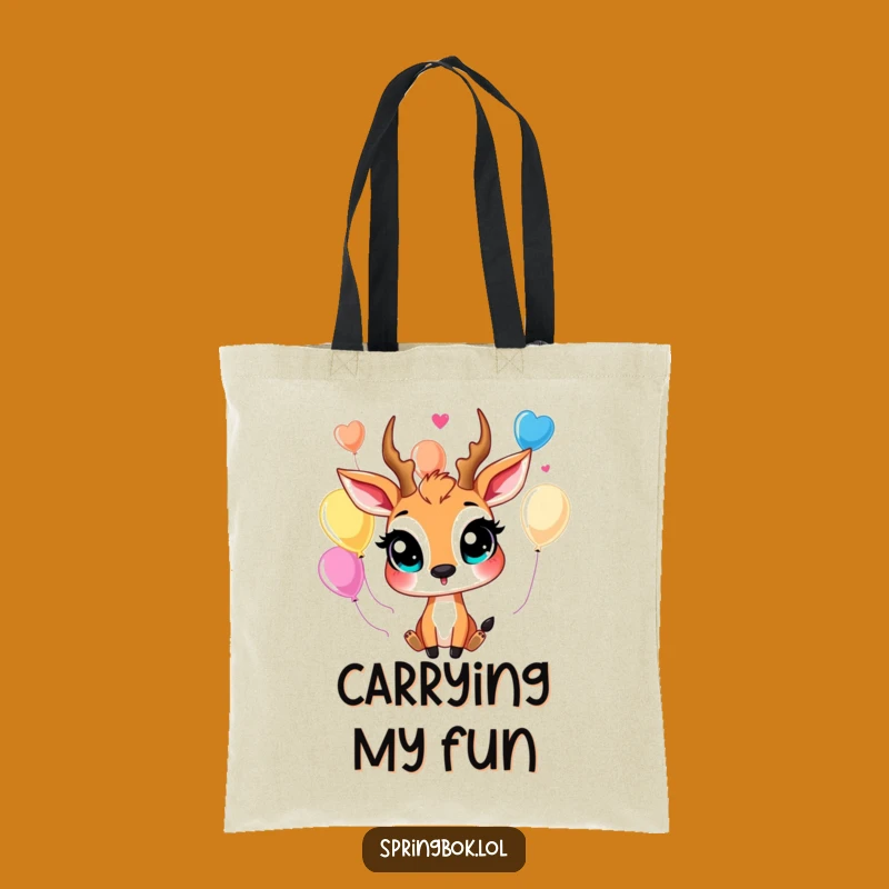 Funny Springbok Balloon Juggler Tote Bag - Springbok's Cheerful Carry-All Gift