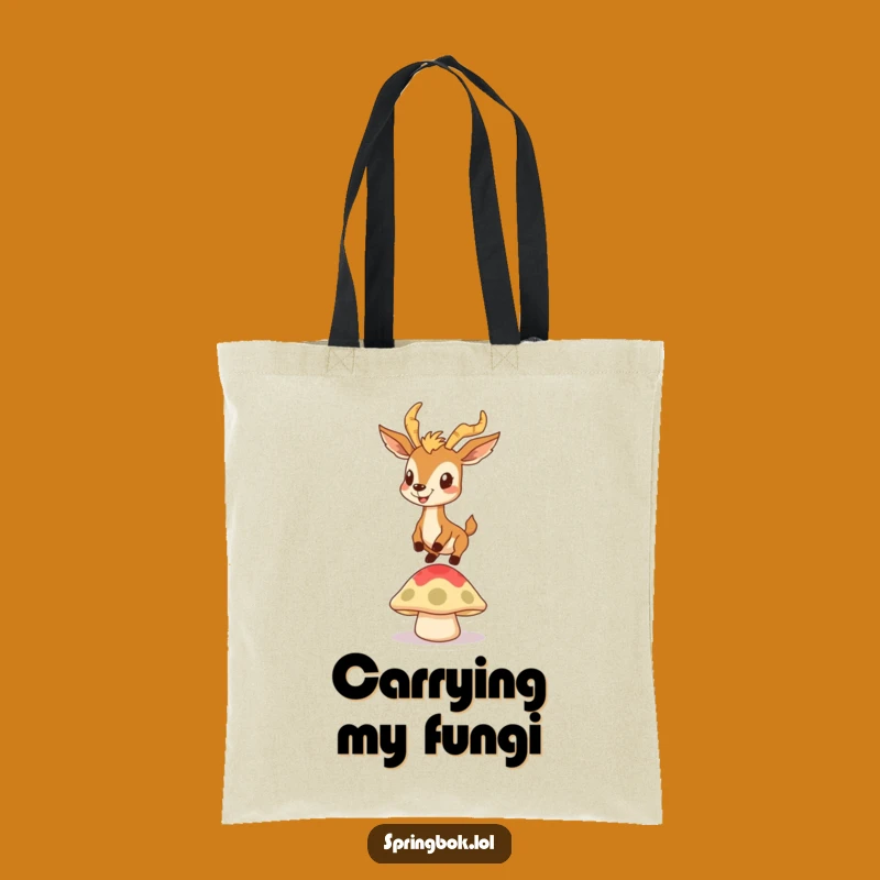 Funny Springbok Mushroom Tote Bag: Carry the Bounce with This Gift!