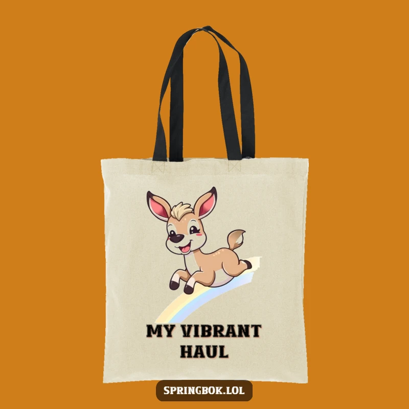 Funny Springbok Rainbow Tote Bag - Carry Your Joy Gift