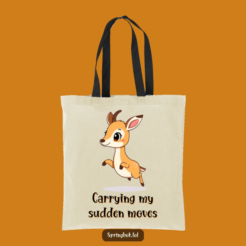 Funny Surprised Hop Springbok Tote Bag: Carry Your Surprises With a Smile