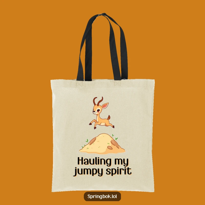 Funny Antelope Leap Tote Bag: Tiny Joyful Jump, Perfect Funny Accessory Gift