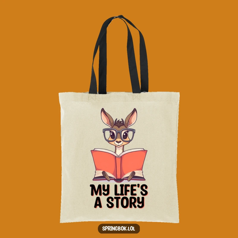 Funny Springbok Glasses Tote Bag: Carry Your Books with Brains